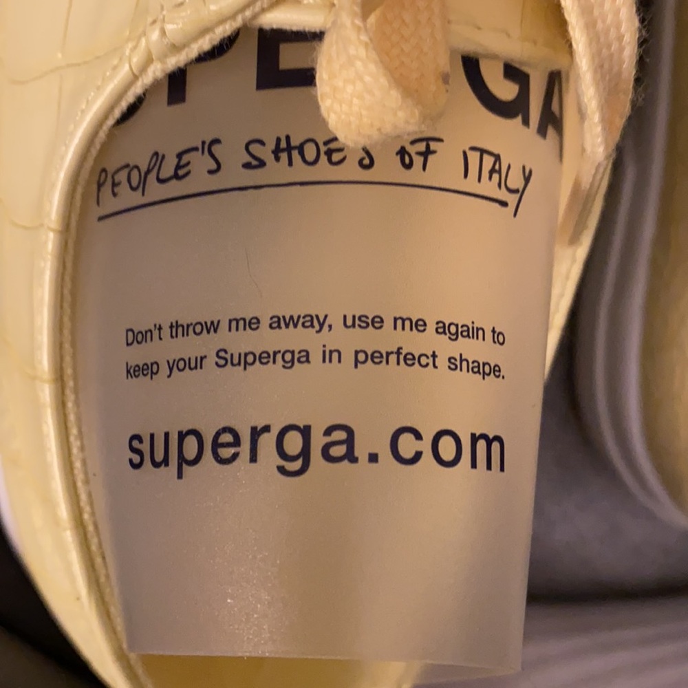 Superga croc emboss sneaker yellow 6.5 7 7.5 8 NWT - Picture 12 of 16